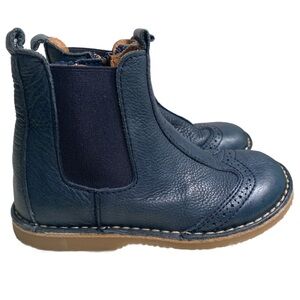 Bisgaard Nori Chelsea Leather Unisex Kids‎ Navy Boots Sz EU30/US12